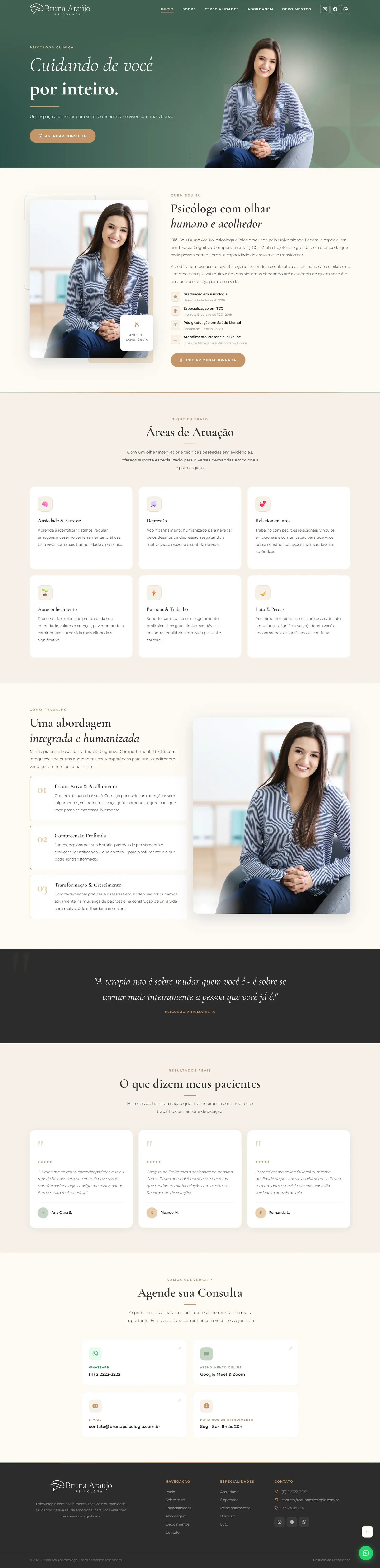 Site One Page para Psicóloga